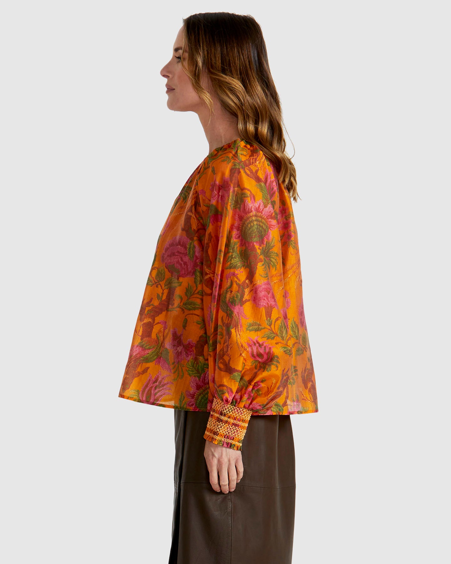 Panama Top (Orange Floral)