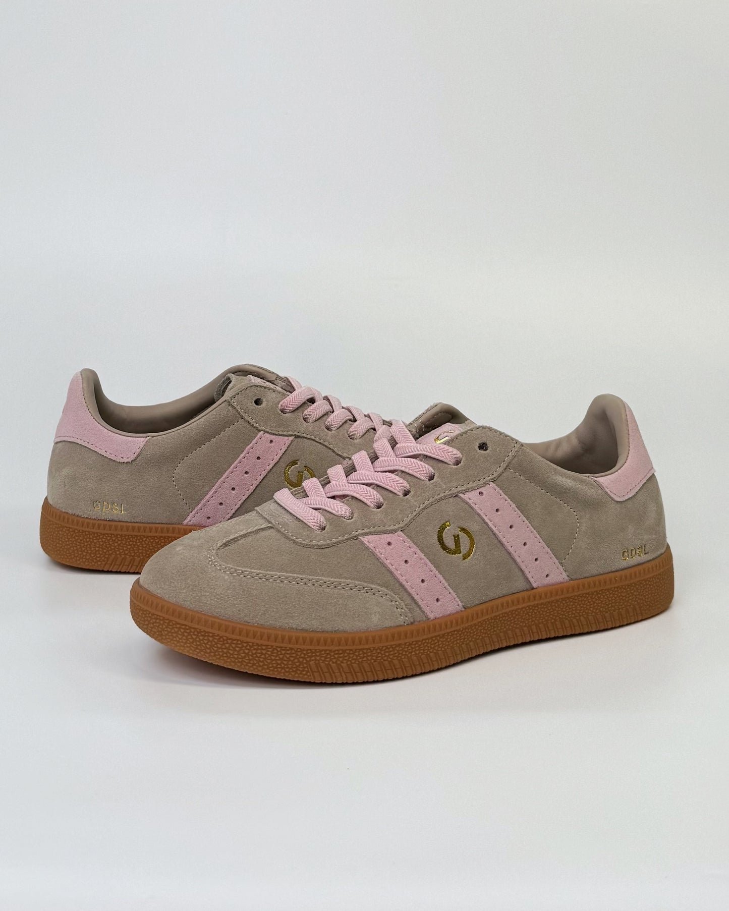 GoodSole 2001 Parallel Women's Sneaker in Tropical Taupe/ Pink Suede | Gretel Lane