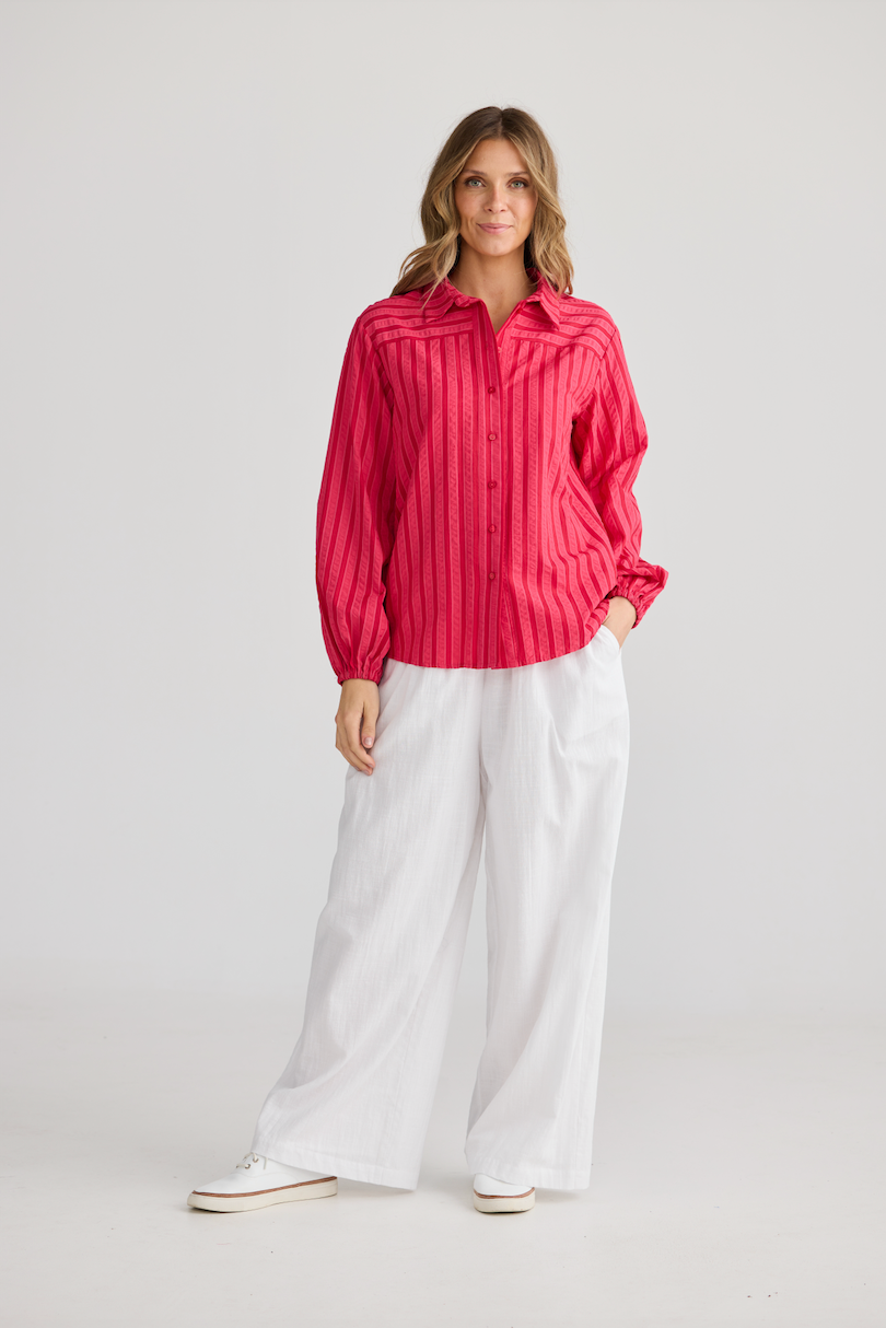 Island Shirt (Hibiscus Stripe)