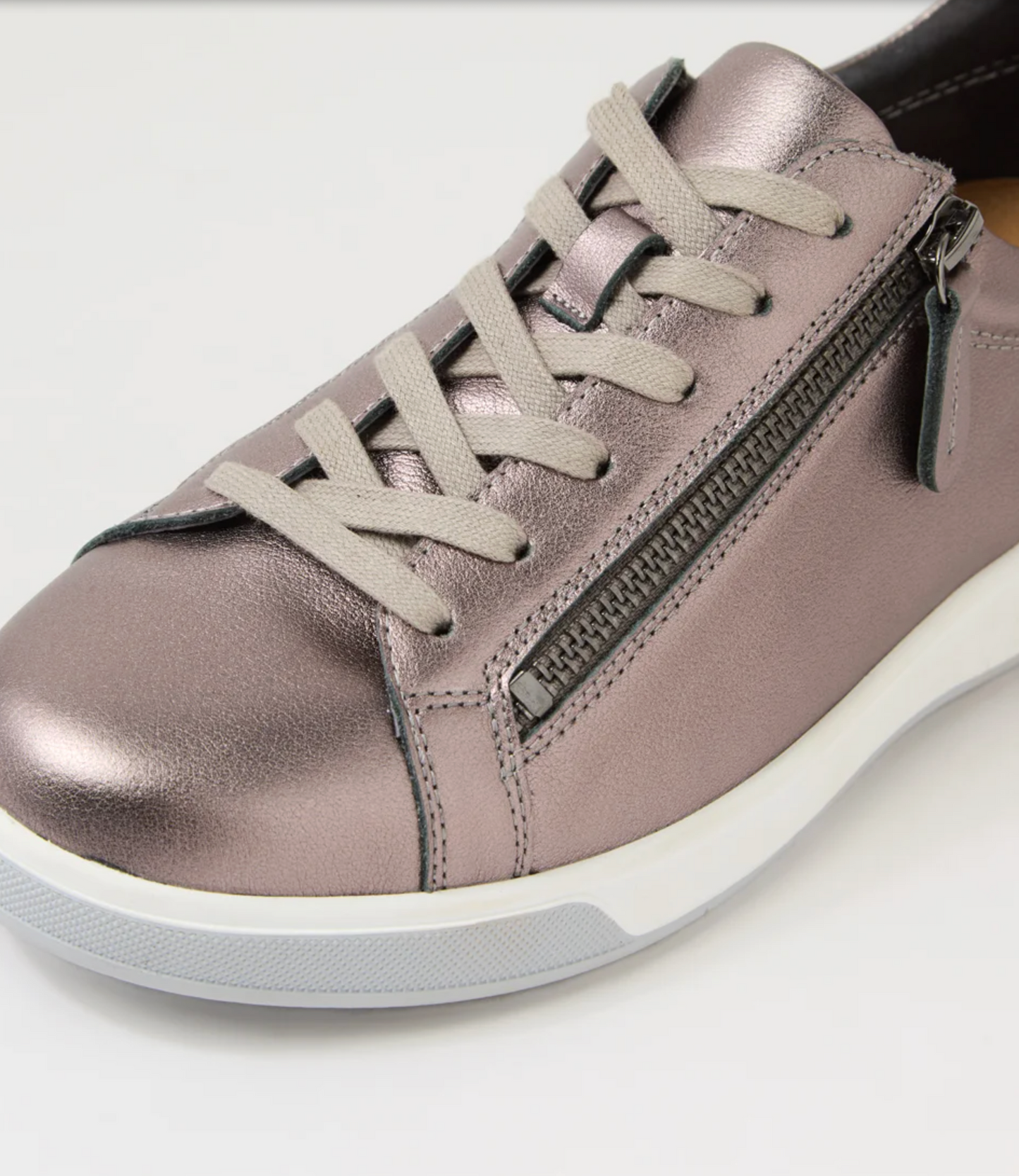 Ziera Aito Pewter Leather Sneaker | Gretel Lane