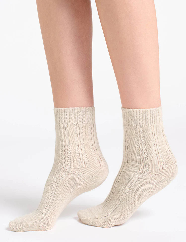 Angelina Cable Crew Sock (Chai)