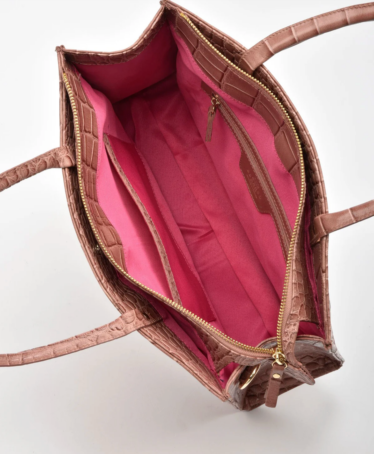 Cobb & Co Arlie Large Top Handle Bag in Pink Croc Leather | Women's Handbags | Gretel Lane