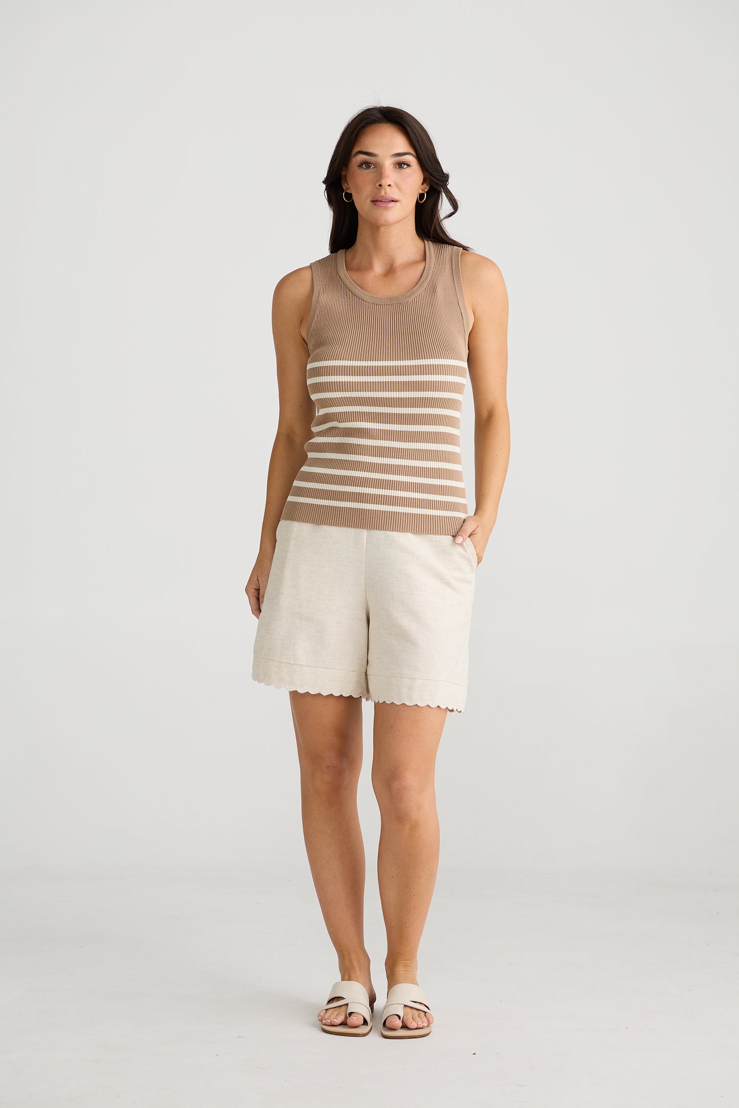 Amba Tank (Nut w/ Ecru Stripe)