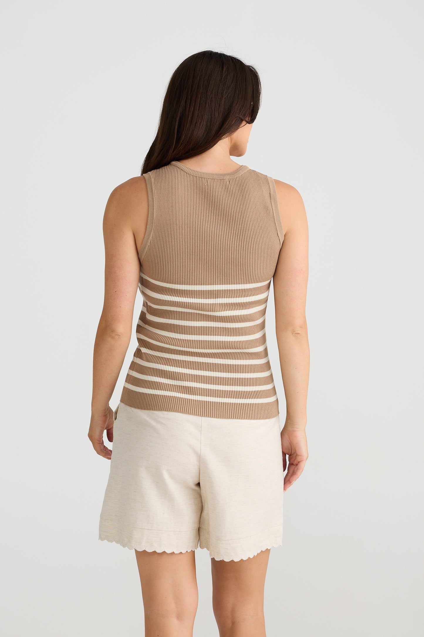 Amba Tank (Nut w/ Ecru Stripe)