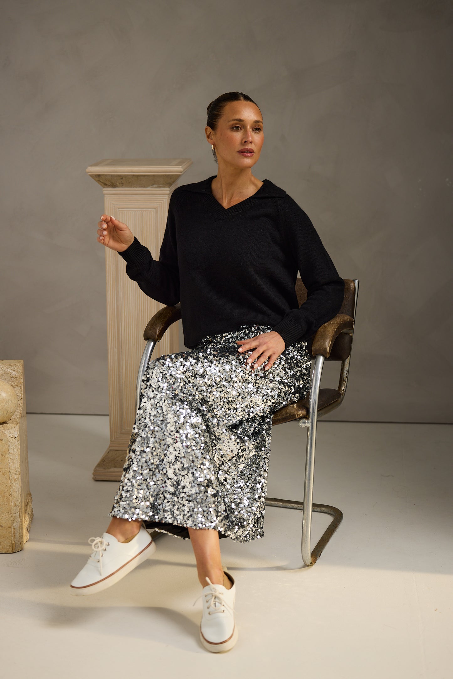 Paris Skirt (Silver Sequin)