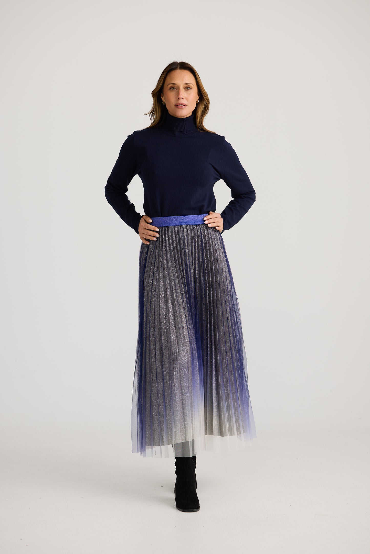 West End Skirt (Navy Ombre)