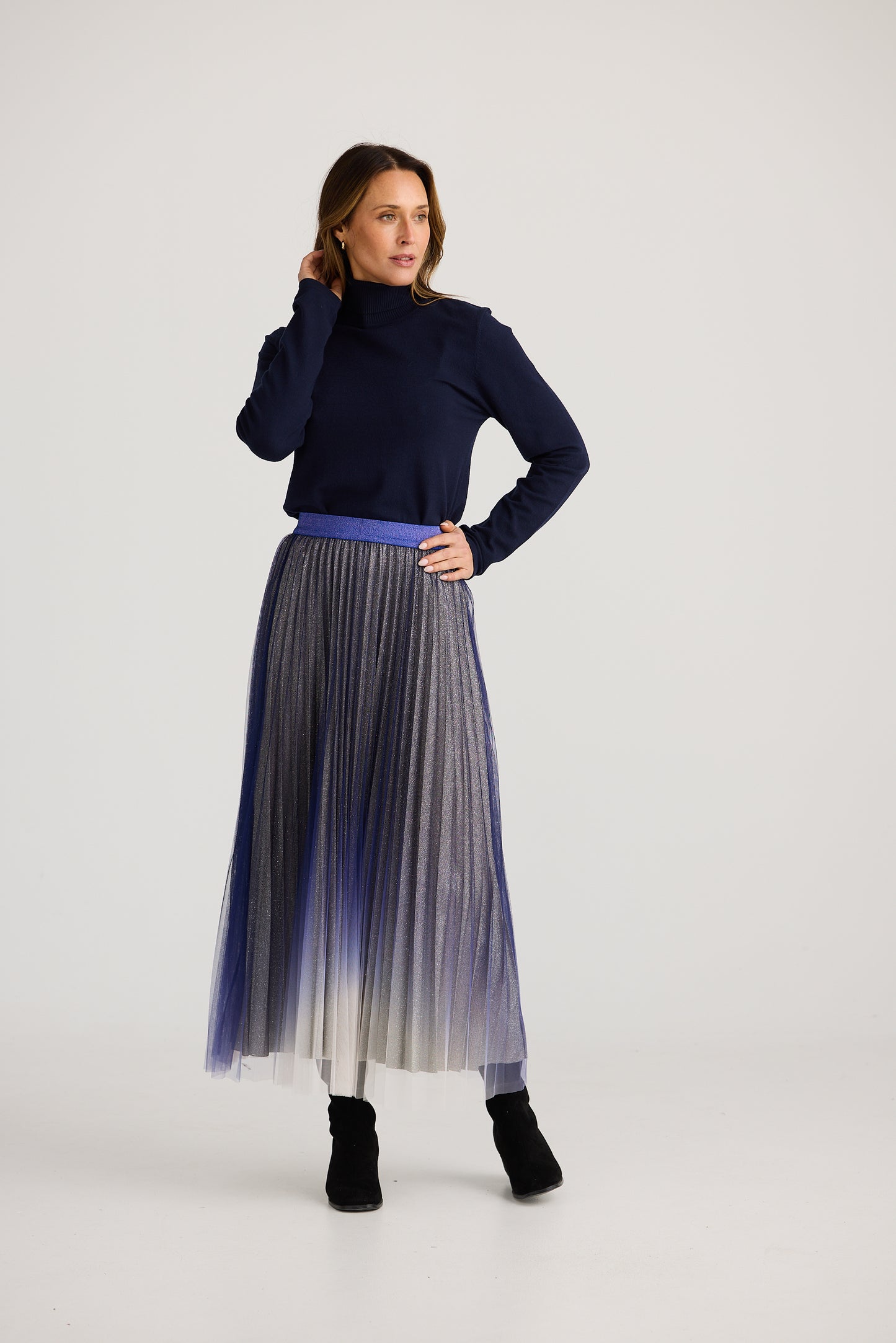 West End Skirt (Navy Ombre)