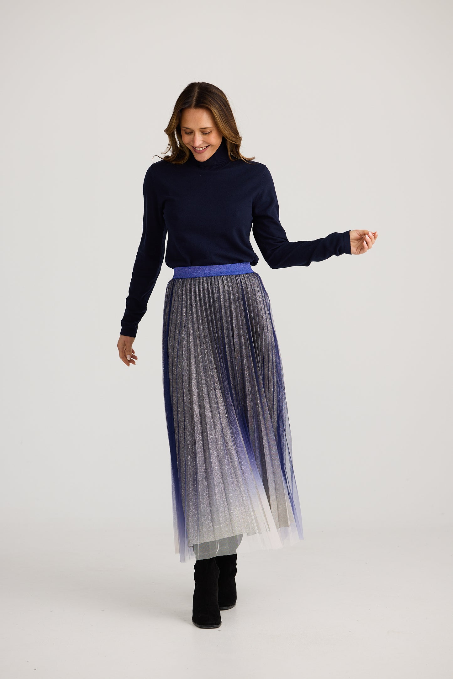 West End Skirt (Navy Ombre)