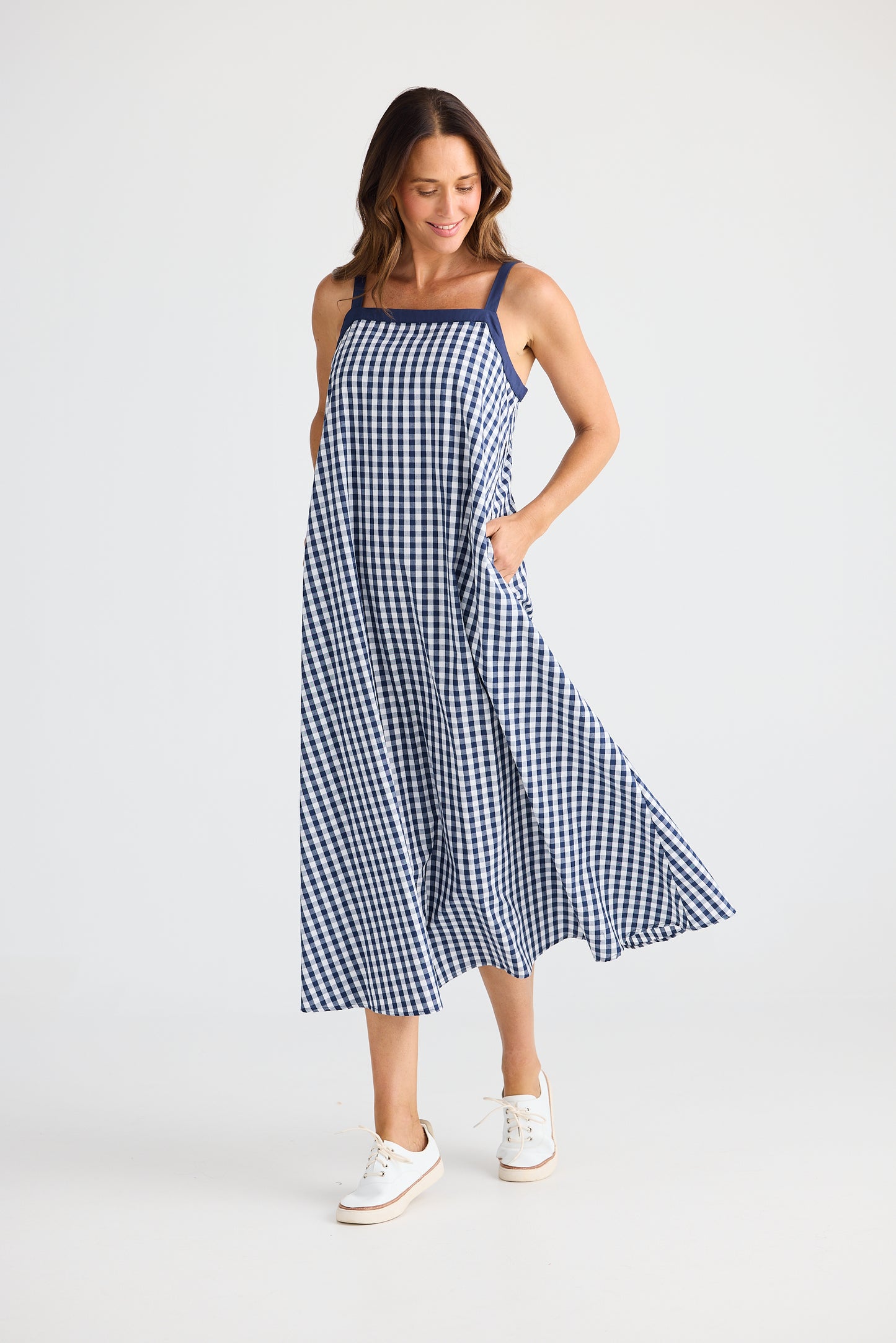 Erica Dress (Navy Gingham)