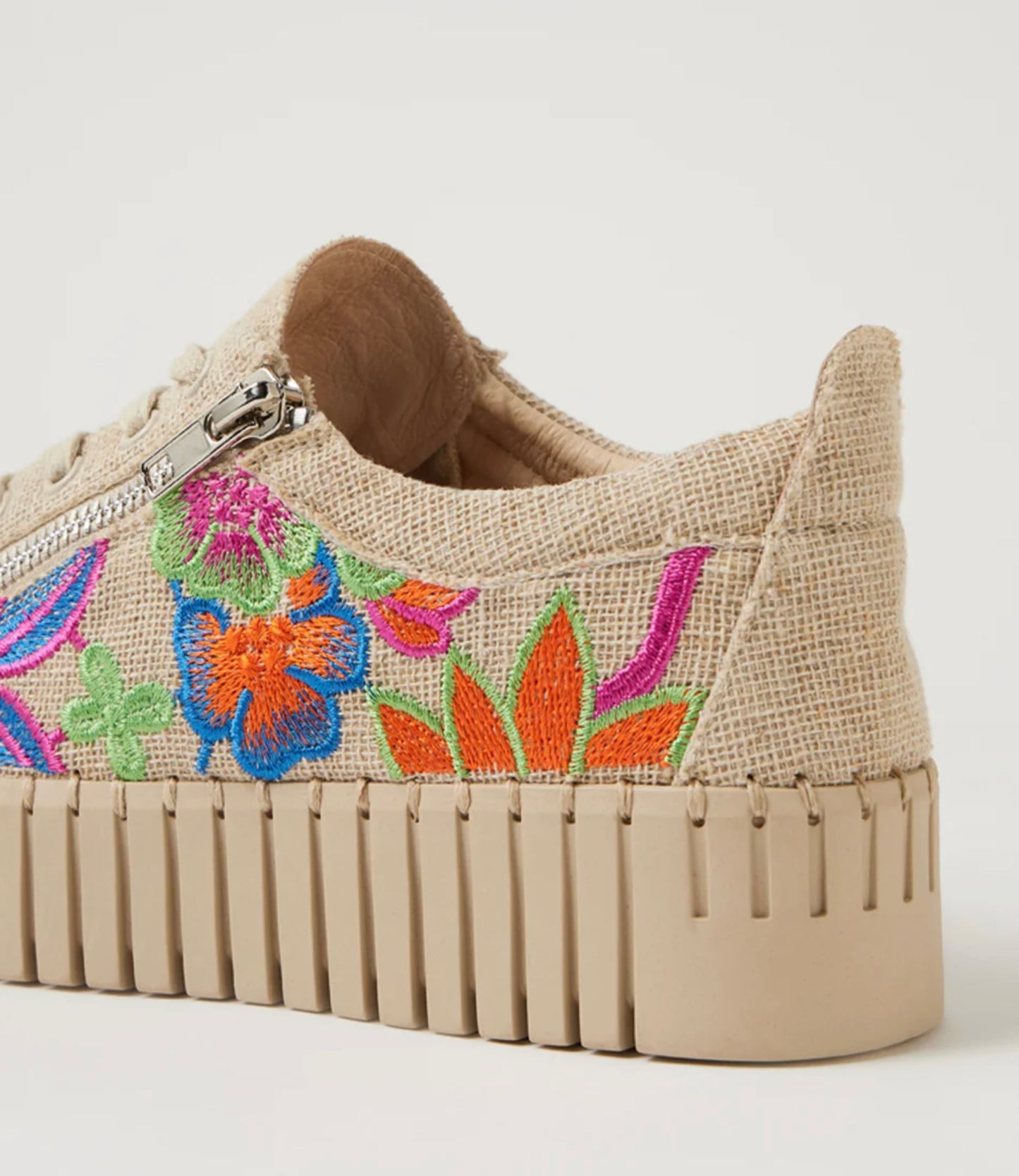 Django & Juliette Badre Zip-Up Platform Sneaker Natural-Bright Fabric | Women's Footwear | Gretel Lane