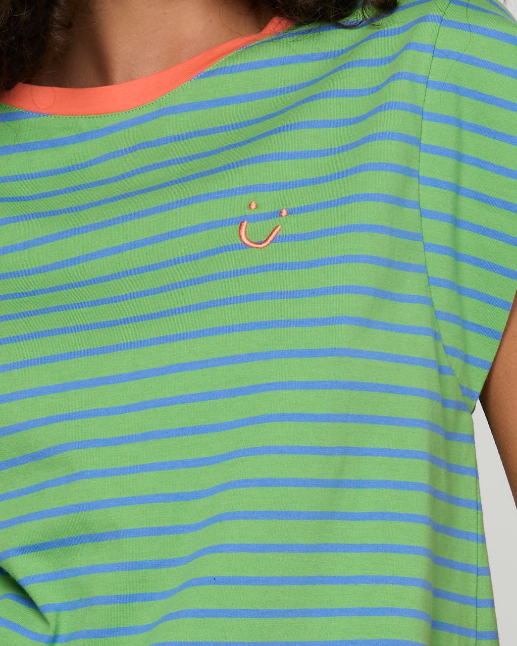 Boom Shankar Bellissimo Cotton Tee Honeydew Stripe | Women's T-shirts | Gretel Lane