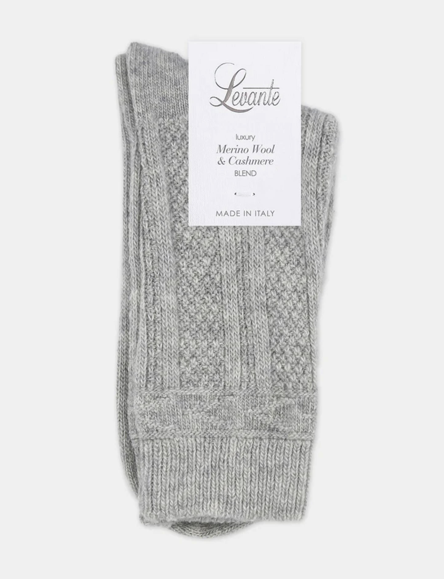 Levante Camella Wool Blend Crew Sock in Grey Marle | Women's Socks | Gretel Lane