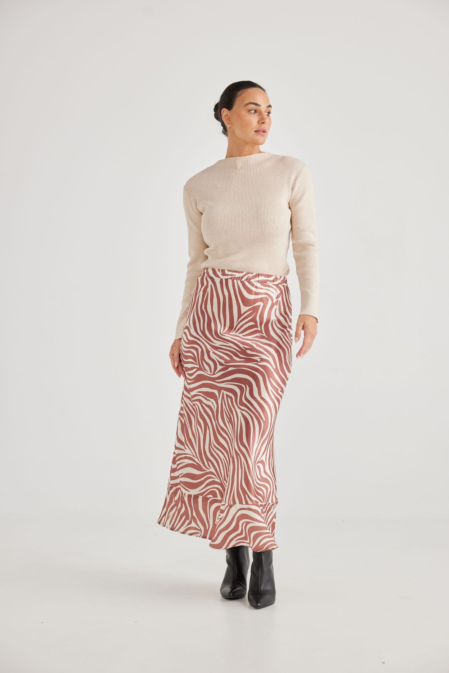 Corinne Skirt (Tan Zebra)