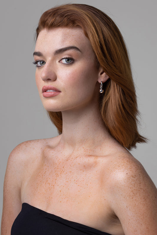 Liberté Hazel Women's Half Hoop Ball Earring Rose Gold | Women's Jewellery | Gretel Lane