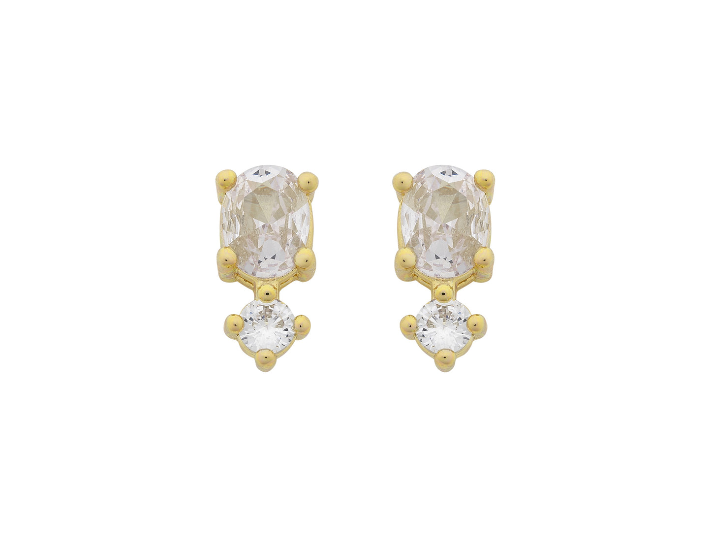 Nico Stud (Gold/Clear CZ)