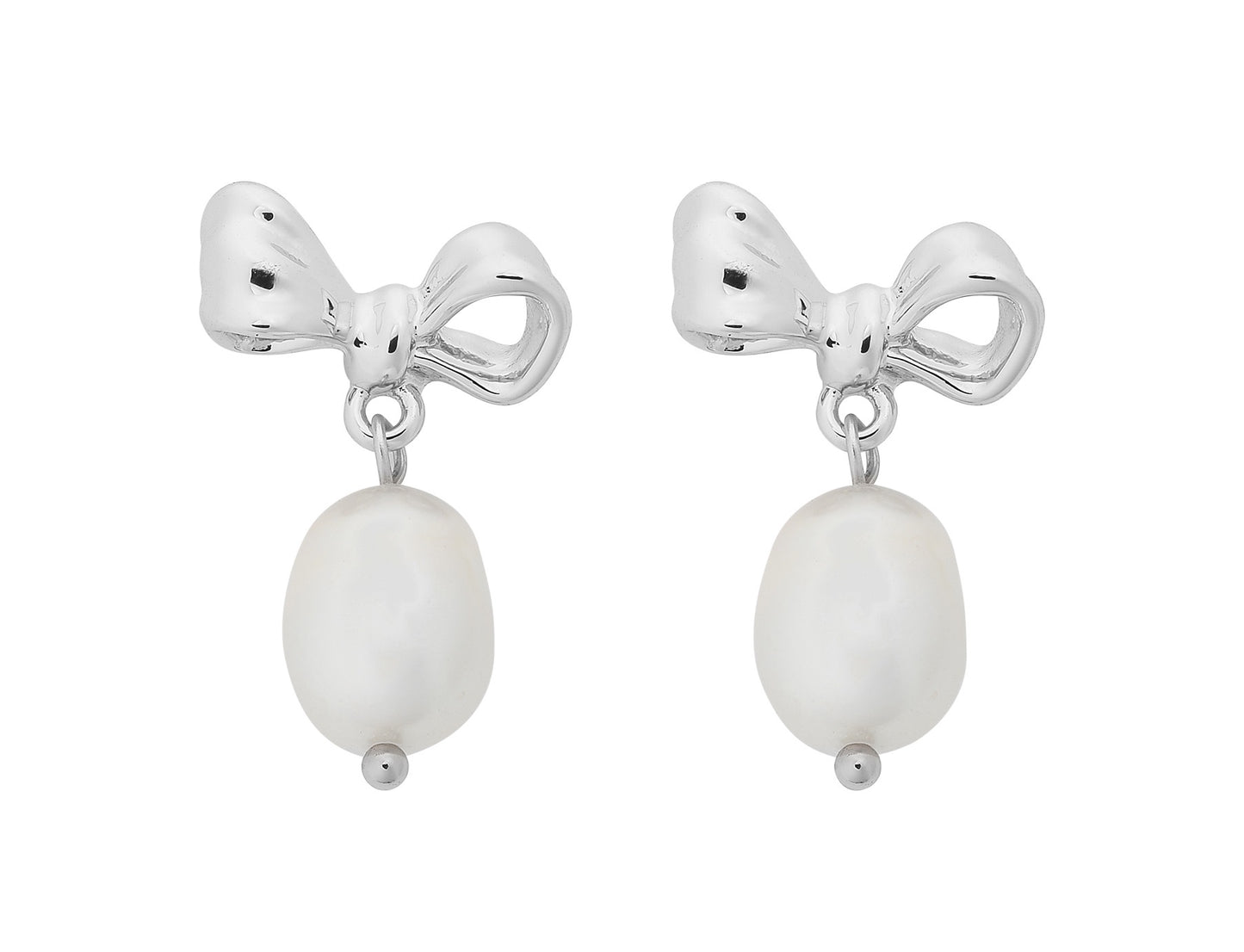 Alice Bow Earring (Silver/Pearl)