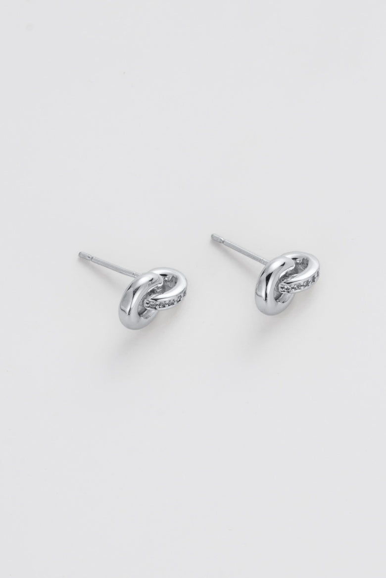Zafino Women's Silver Elle Knot Stud Earring | Gretel Lane