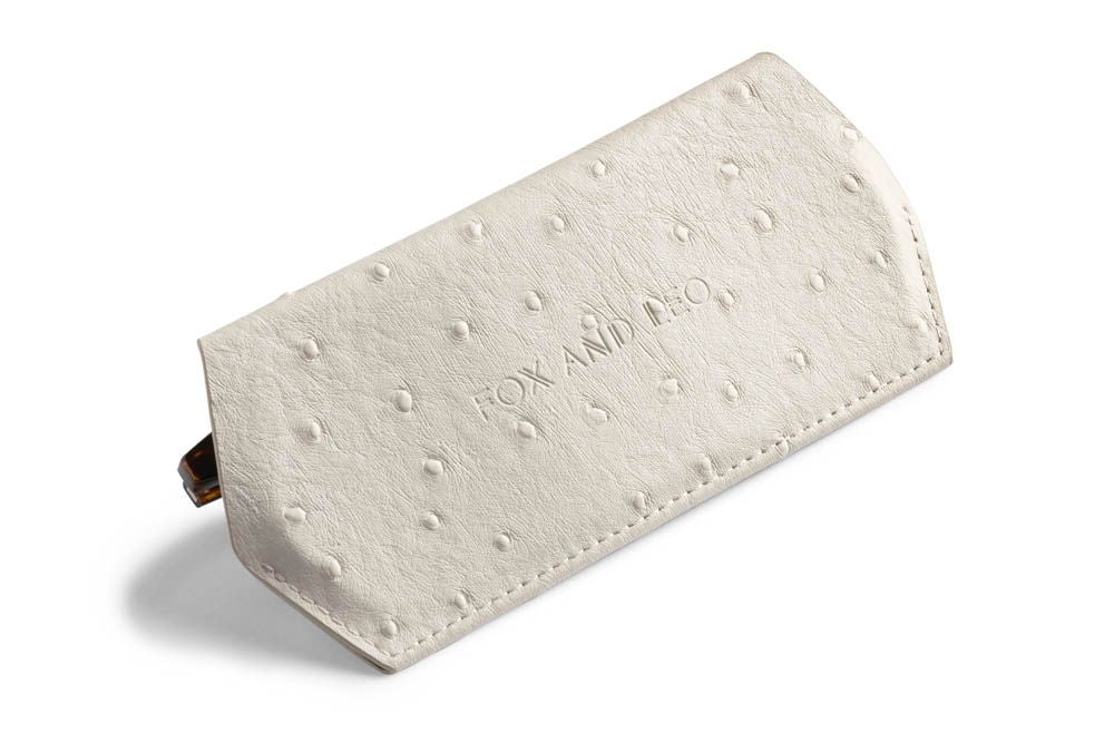 F&L Glasses Case - Ostrich Print (Stone)