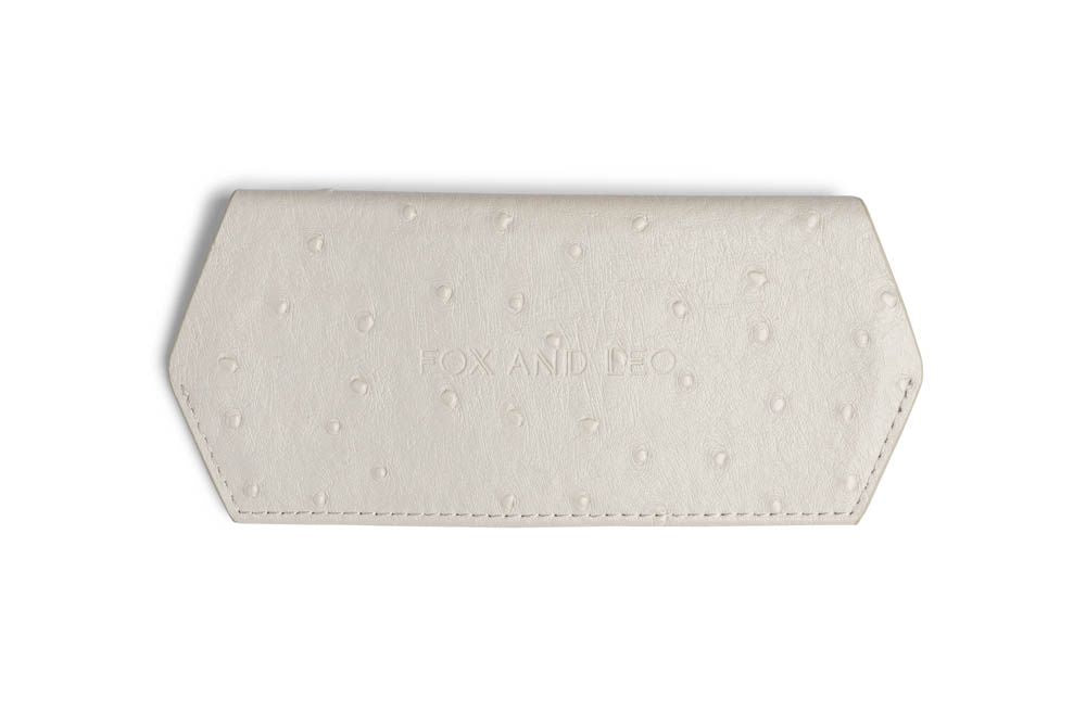 F&L Glasses Case - Ostrich Print (Stone)