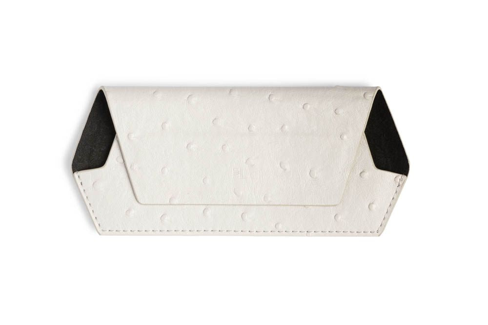 F&L Glasses Case - Ostrich Print (Stone)