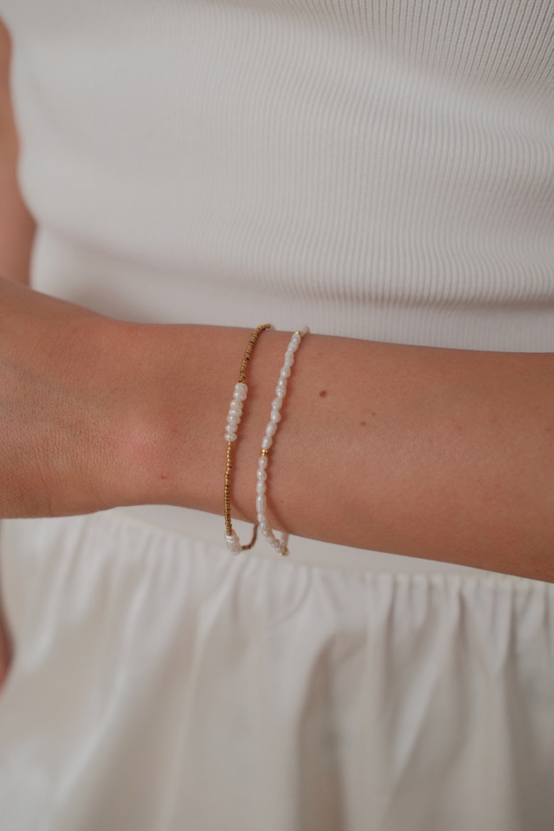 Zafino Women's Fine Pearl & Gold Bead Bracelet | Gretel Lane