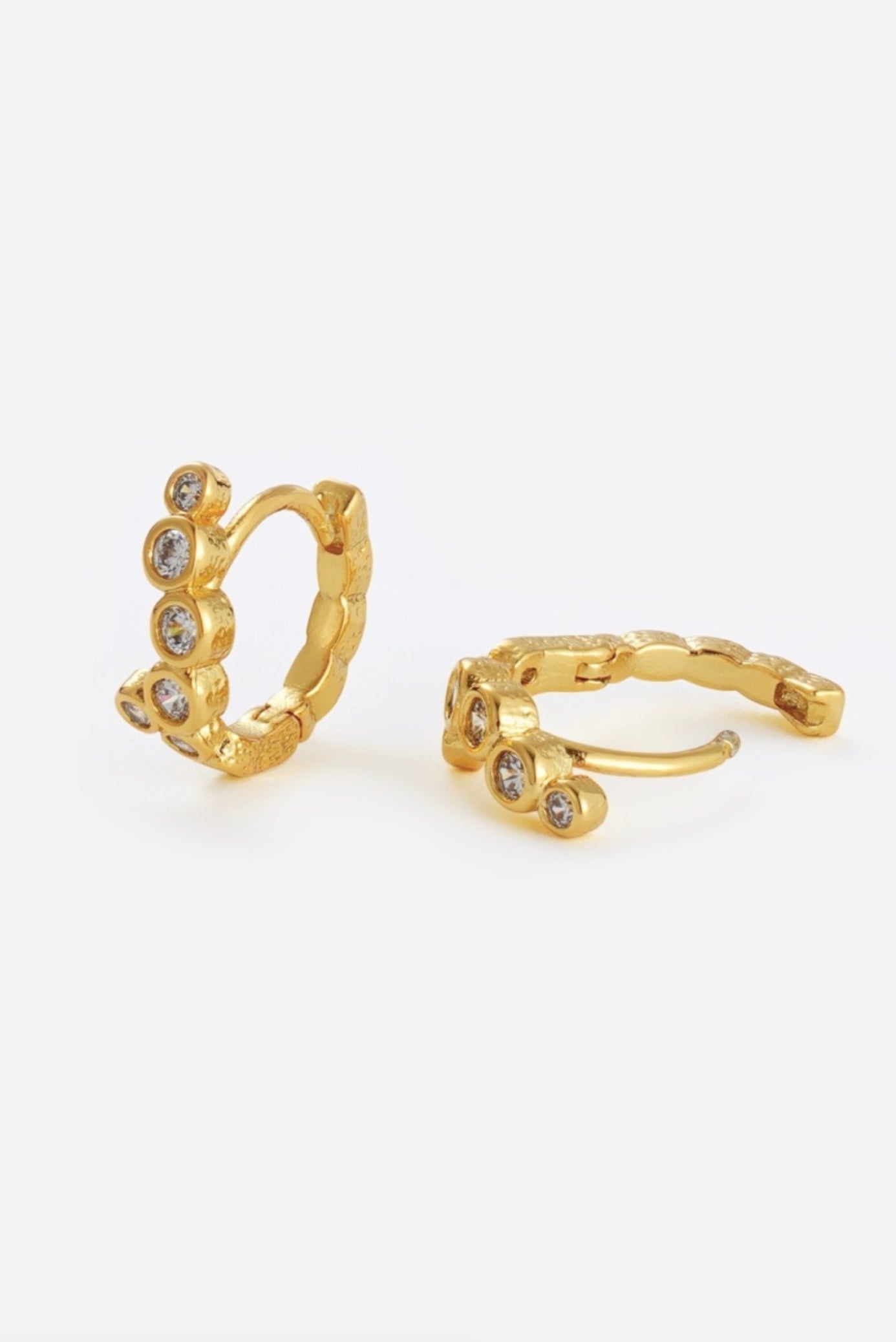 Zafino Florence Mini Crystal Huggie Earring Gold | Women's Jewellery | Gretel Lane