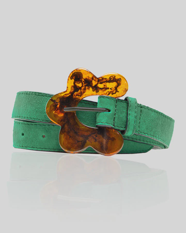 Flower Belt (Peacock Suede)