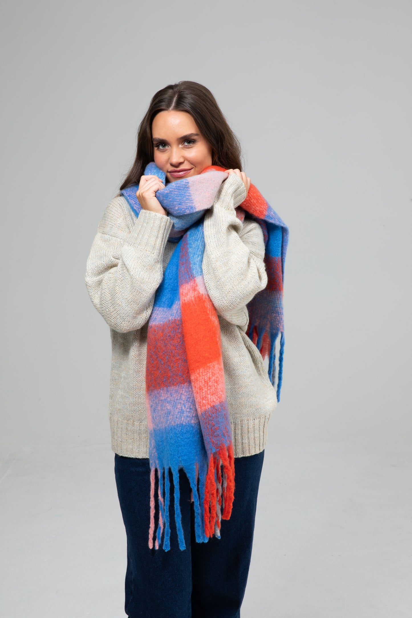 Jax Scarf (Blue w Red)