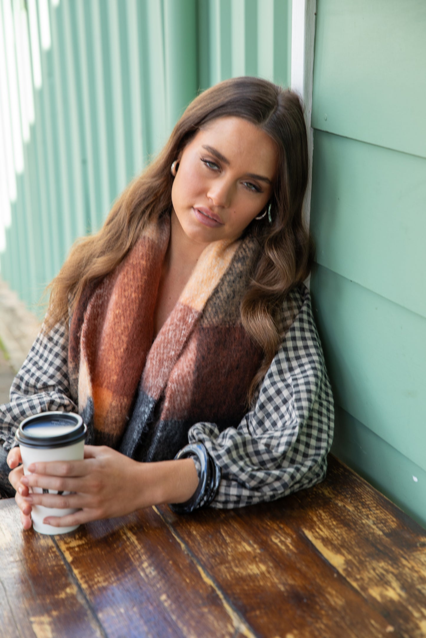 Stansbury Scarf (Orange w Black)