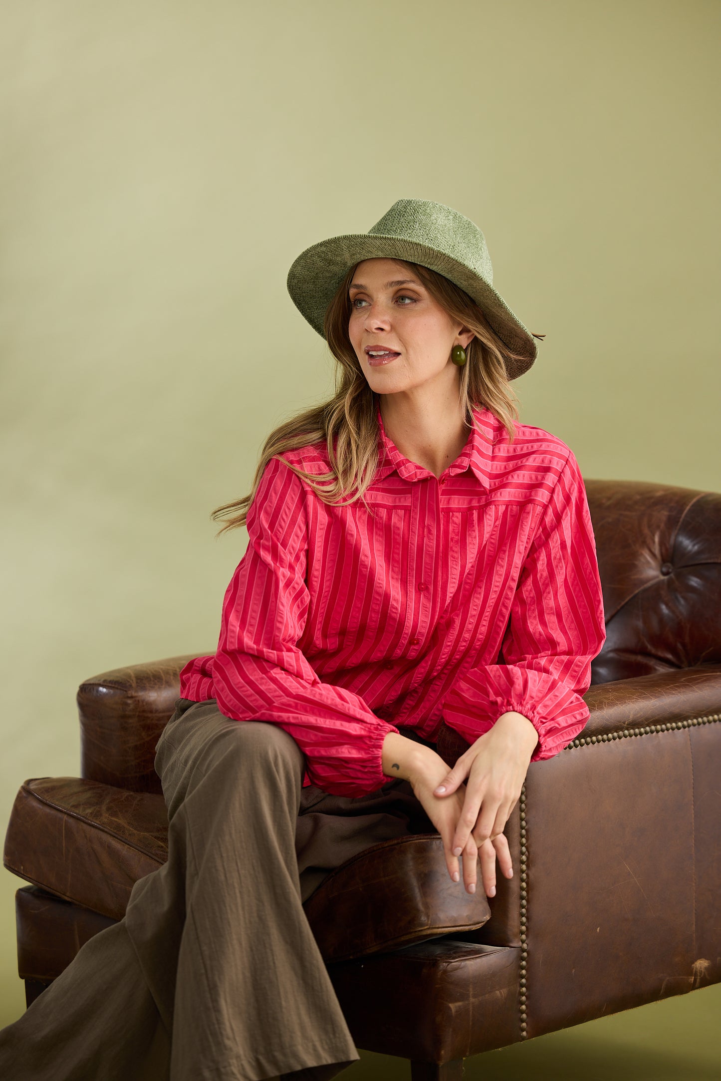 Island Shirt (Hibiscus Stripe)