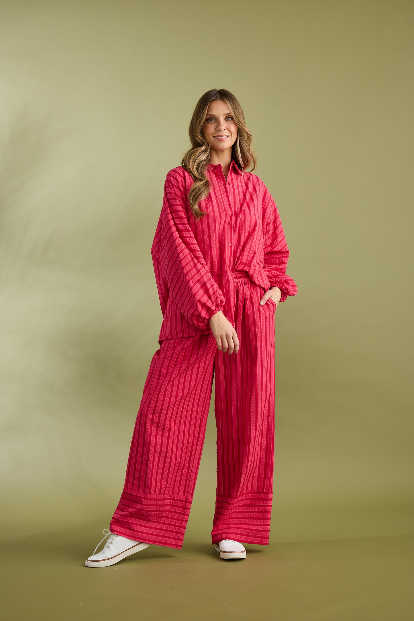 Mariah Pant (Hibiscus Stripe)