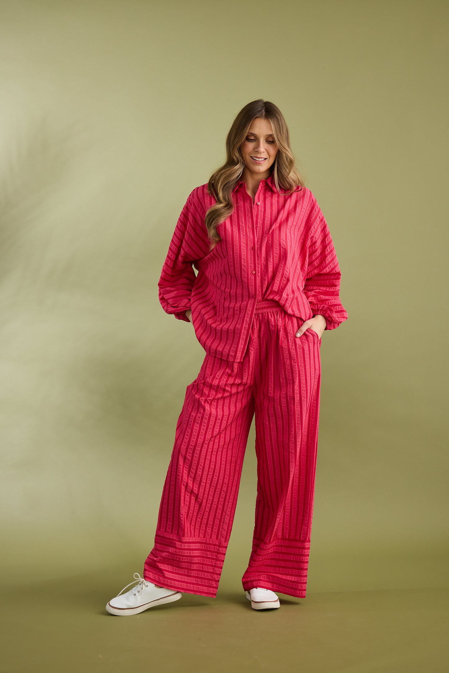 Mariah Pant (Hibiscus Stripe)