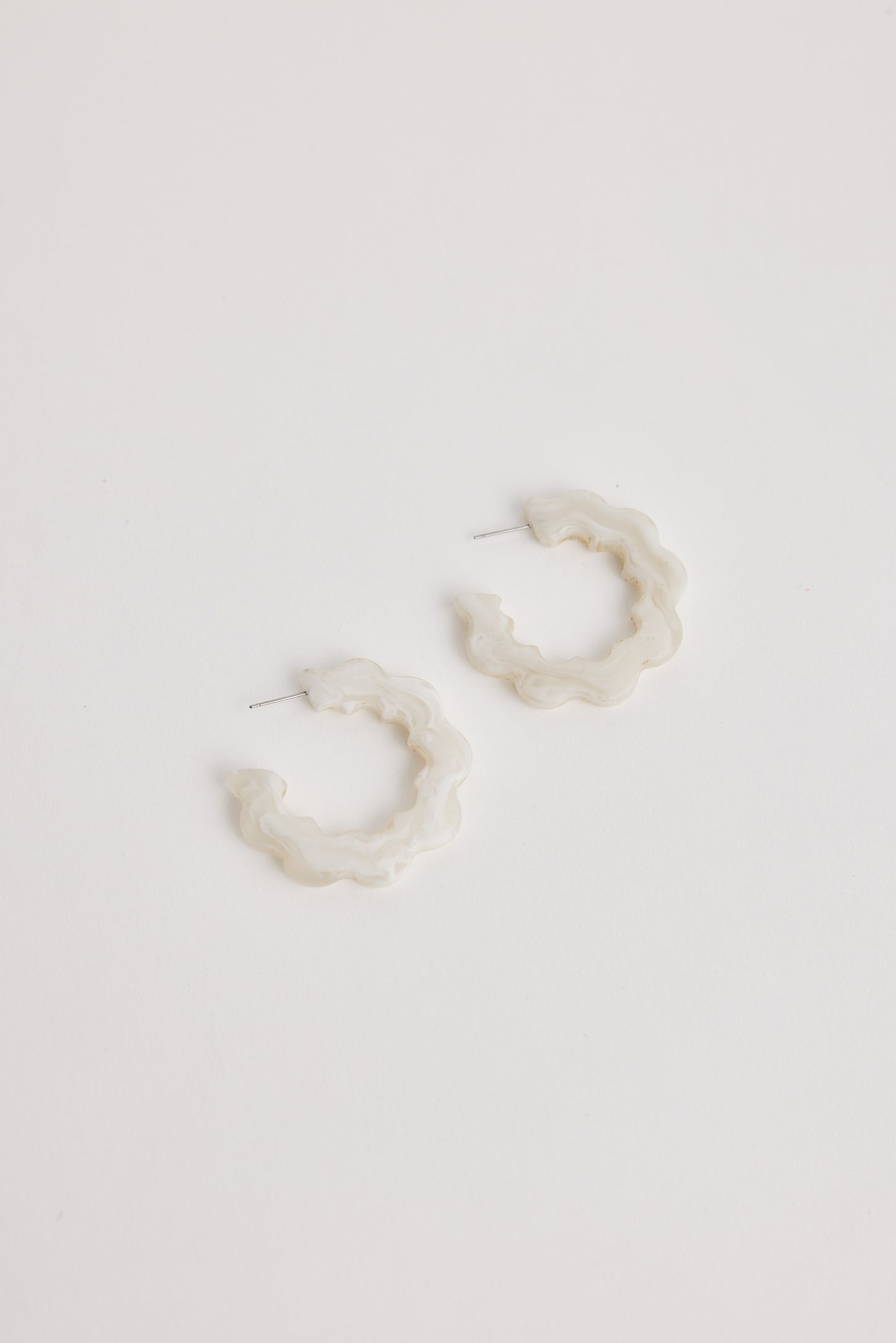 Polar Earrings (White Marble)