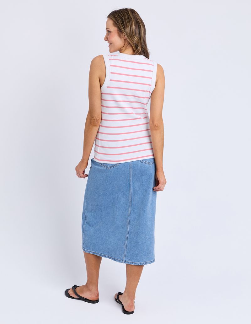 Iris Stripe Tank (White/Rose Stripe)