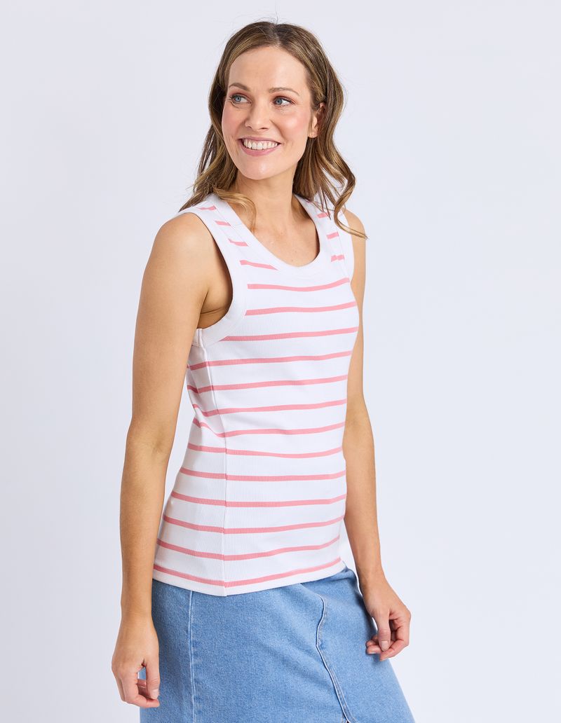 Iris Stripe Tank (White/Rose Stripe)