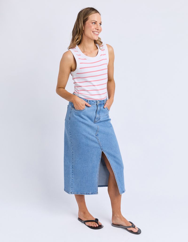Iris Stripe Tank (White/Rose Stripe)