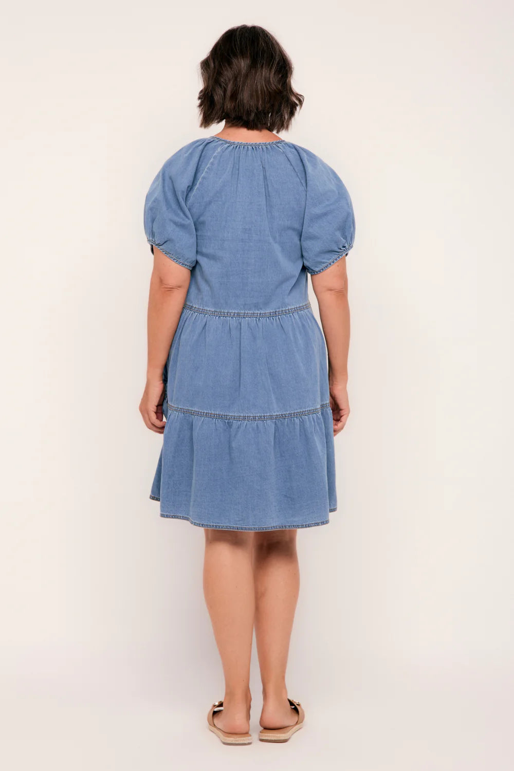 Ismay Chambray Short Dress (Light Wash)