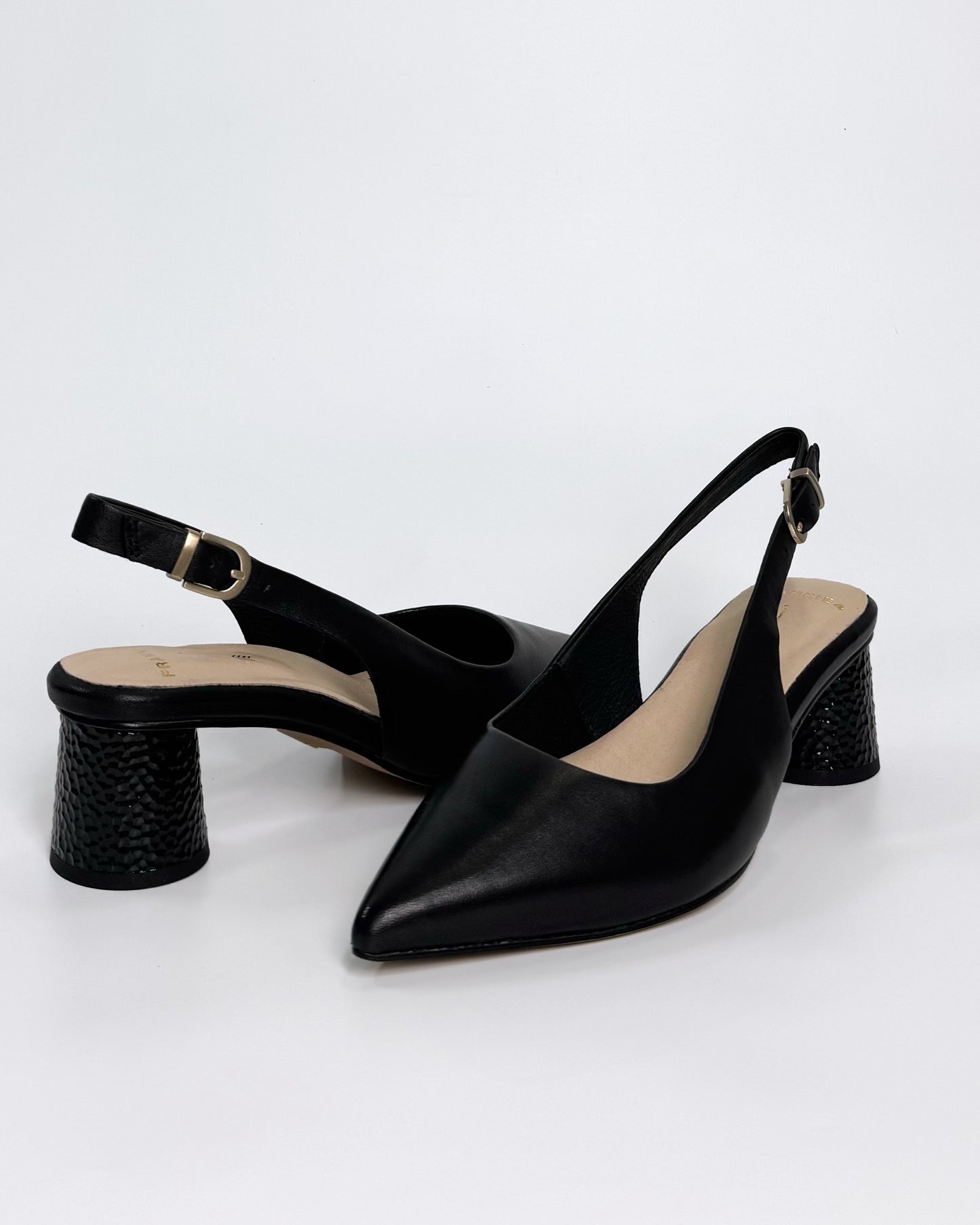 Black Leather Slingback Heel | Gretel Lane