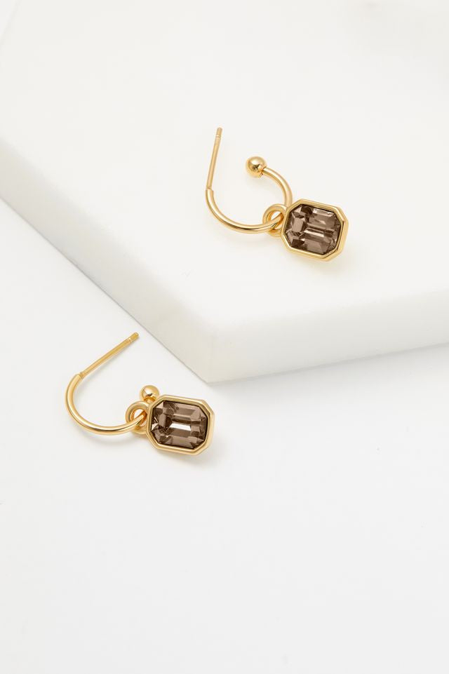Leighton Crystal Earring (Chocolate)