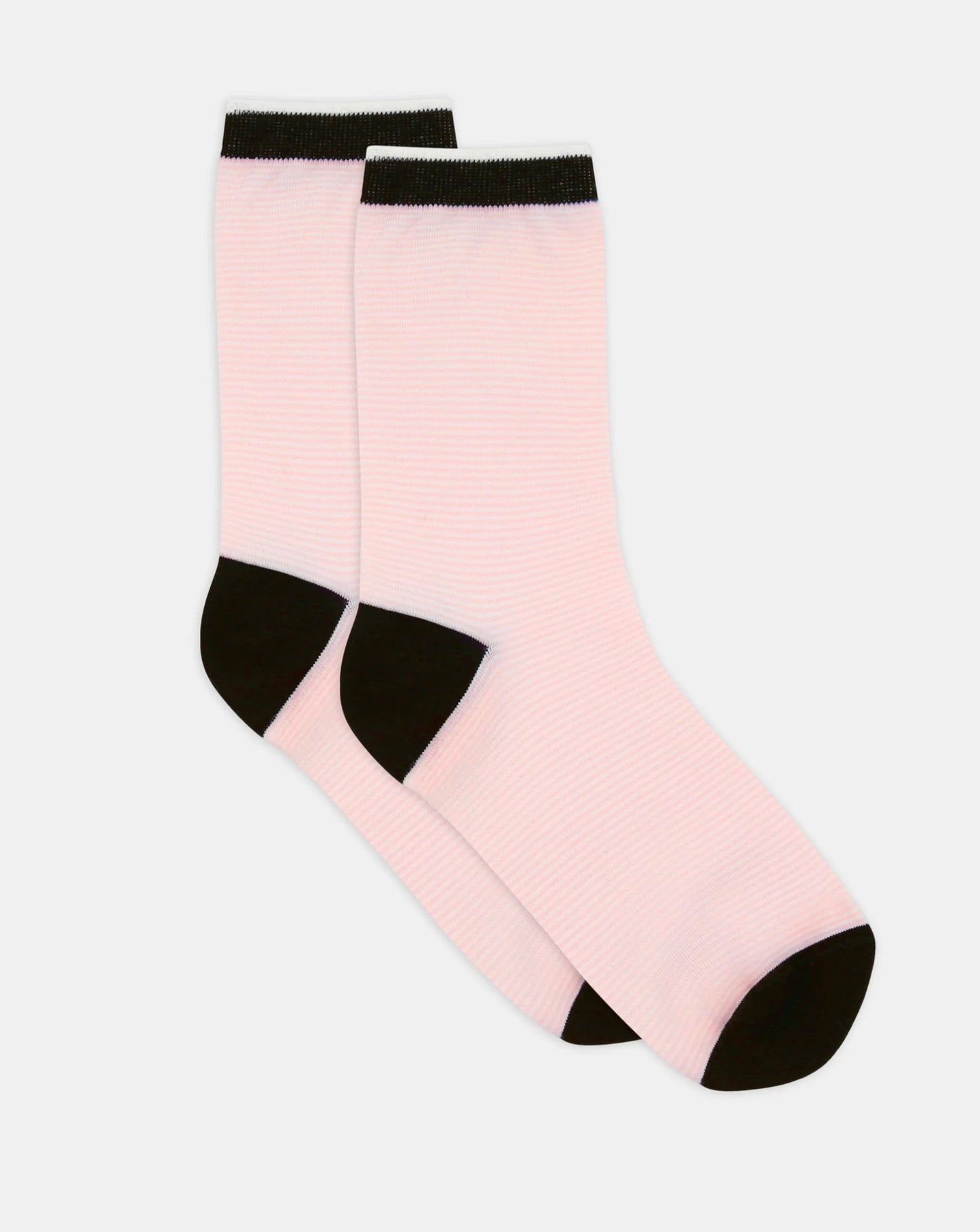 Levante Lina Fine Stripe Cotton Crew Sock in Rosette | Women's Socks | Gretel Lane