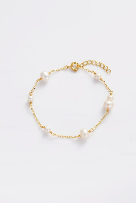 Zafino Gold Chain Luna Bracelet with Pearls | Gretel Lane