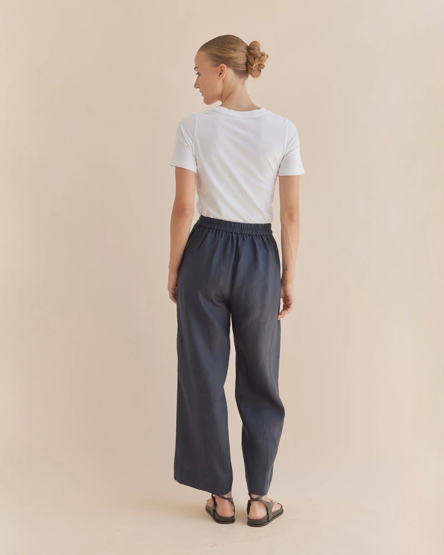 Mabel Linen Pant (Navy)