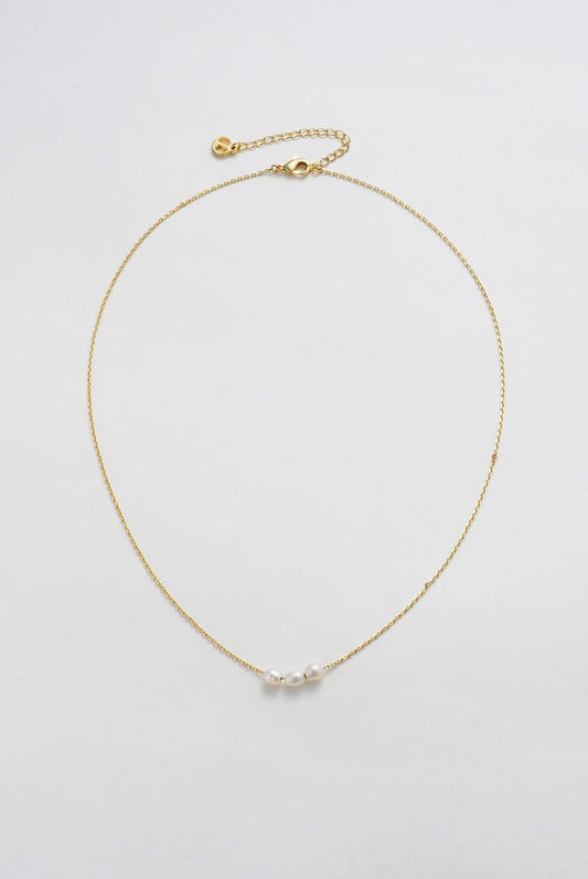 Mini Pearl Necklace (Gold)