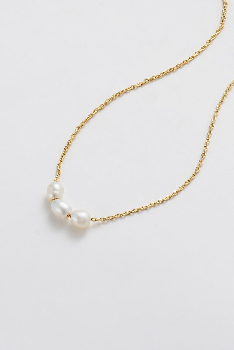 Mini Pearl Necklace (Gold)