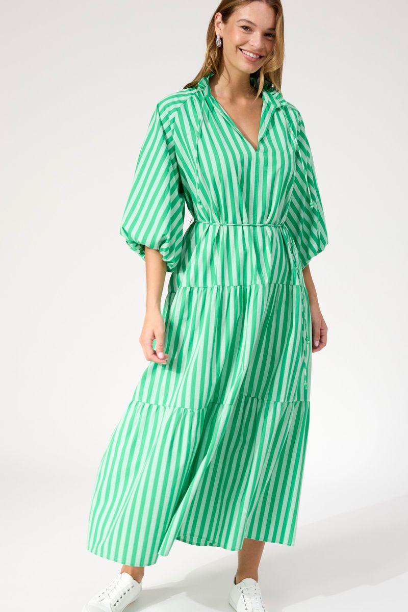 Haven Women's Green Stripe Monterosa Maxi Dress | Gretel Lane