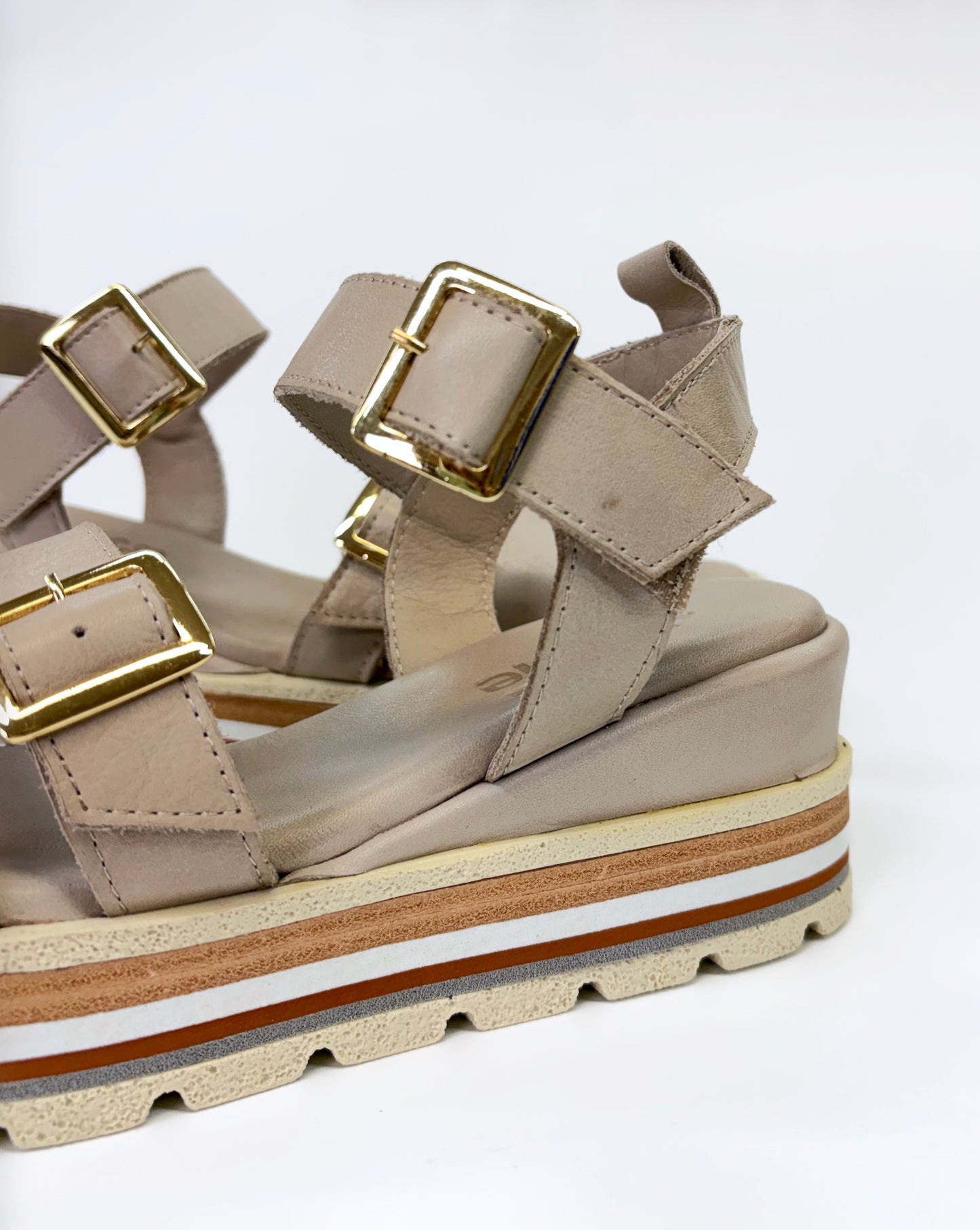 Thyme & Co Noni Women's Platform Wedge Sandal Stone | Gretel Lane | Women's Wedge Sandal