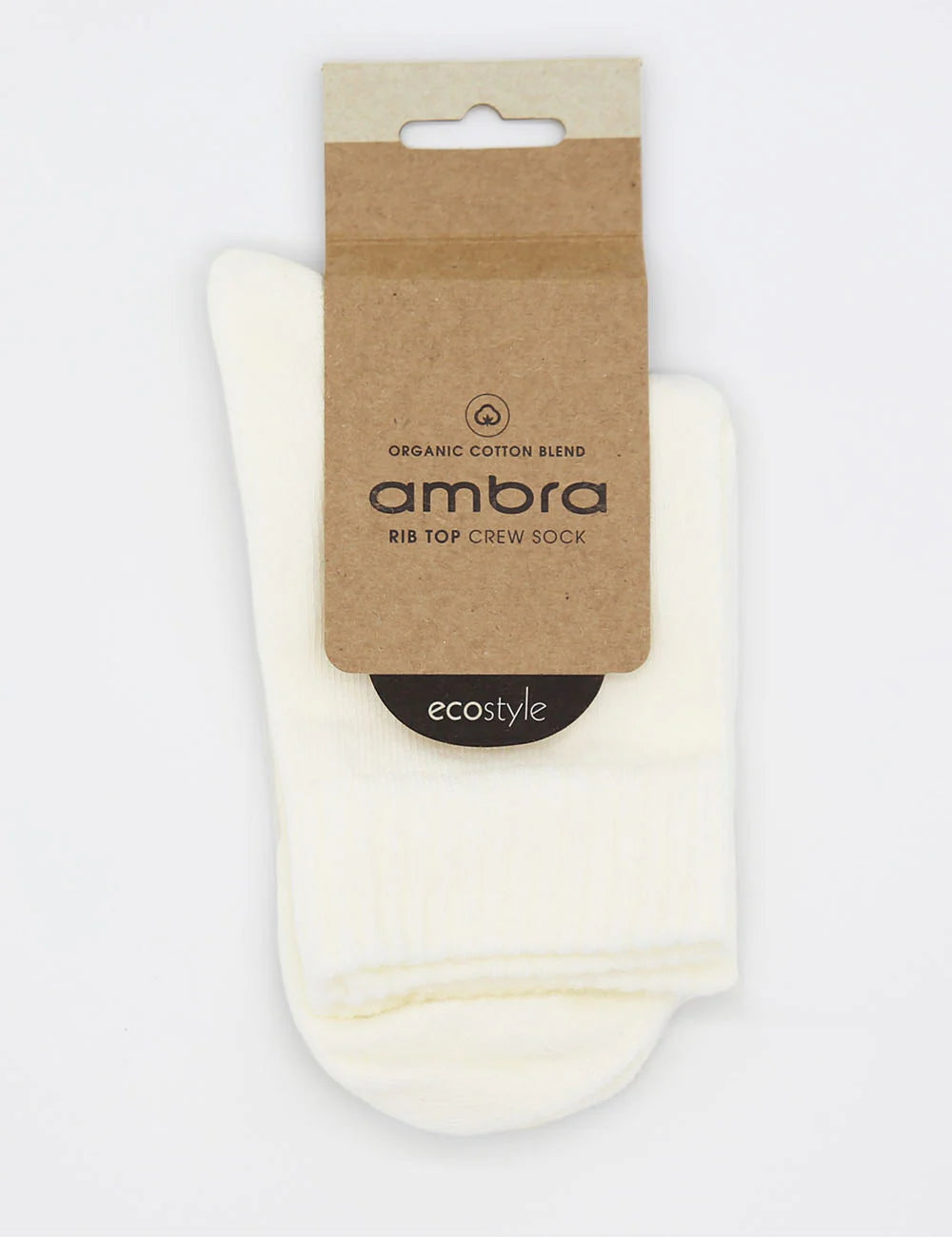 Organic Cotton Rib Crew Sock (Buttercream)