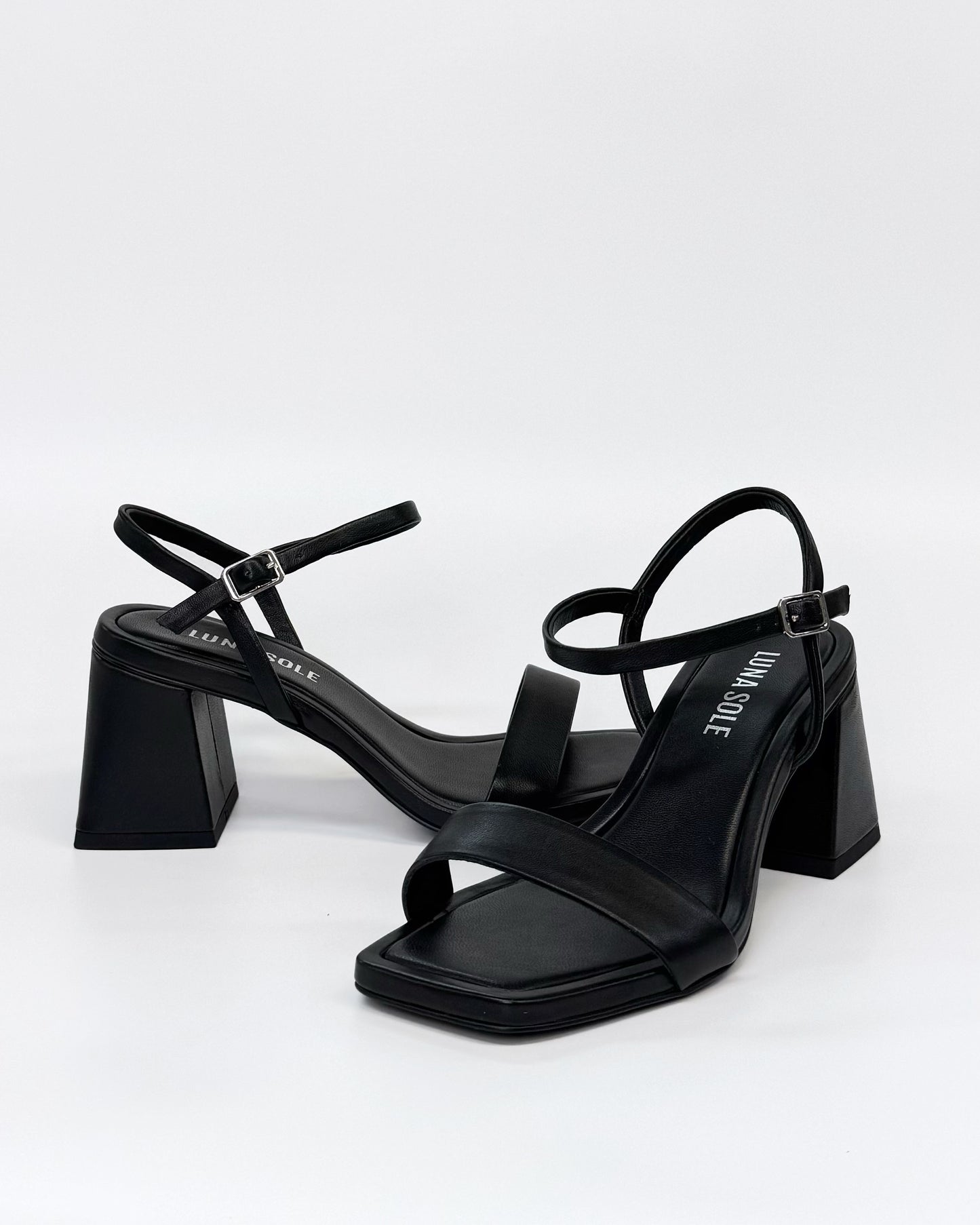Luna Sole Petra Women's Heel Sandal Black Leather | Women's Footwear | Gretel Lane
