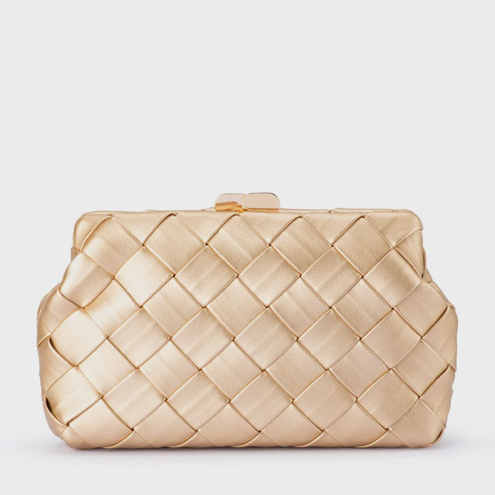 Quinn Woven Clutch (Gold)