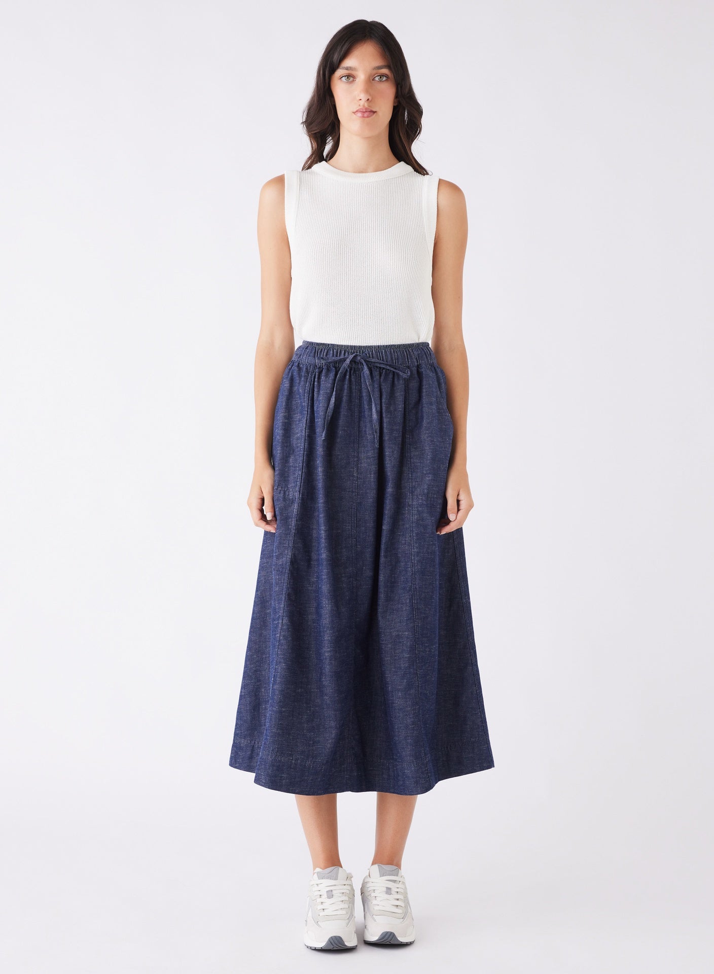 Revival Denim Skirt (Dark Blue Denim)